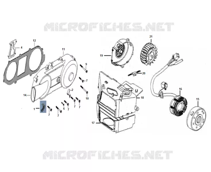 BLOKDEKSEL LINKS / ROTOR / DYNAMO